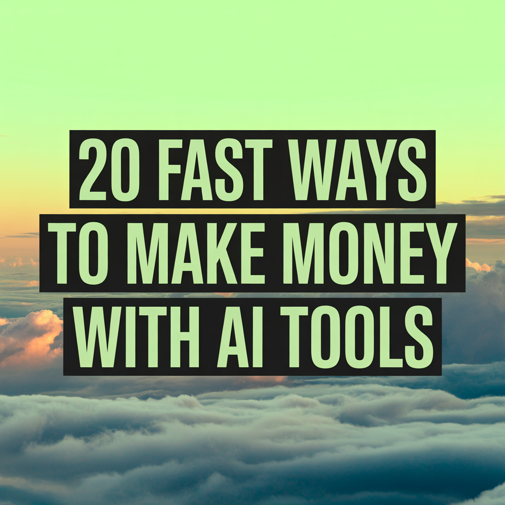 20 Fast Ways to Make Money with AI Tools