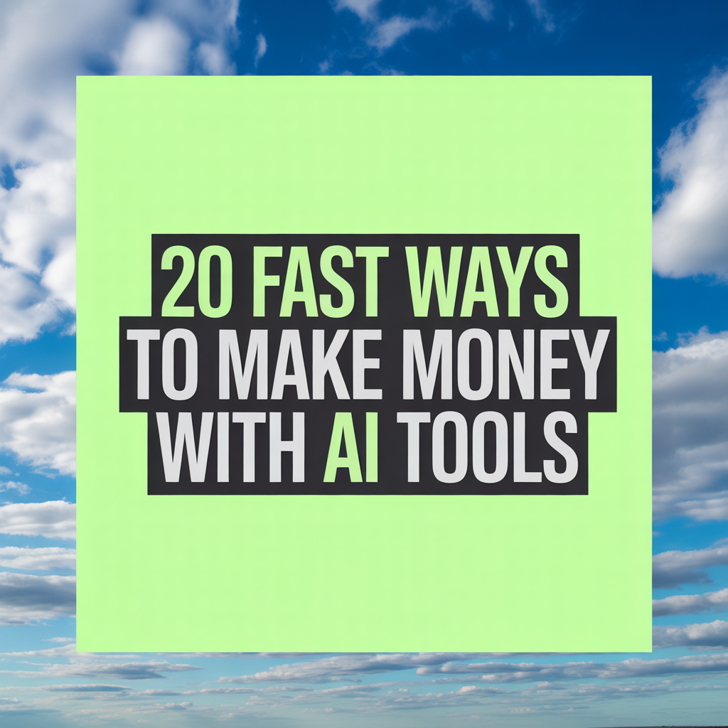 20 Fast Ways to Make Money with AI Tools