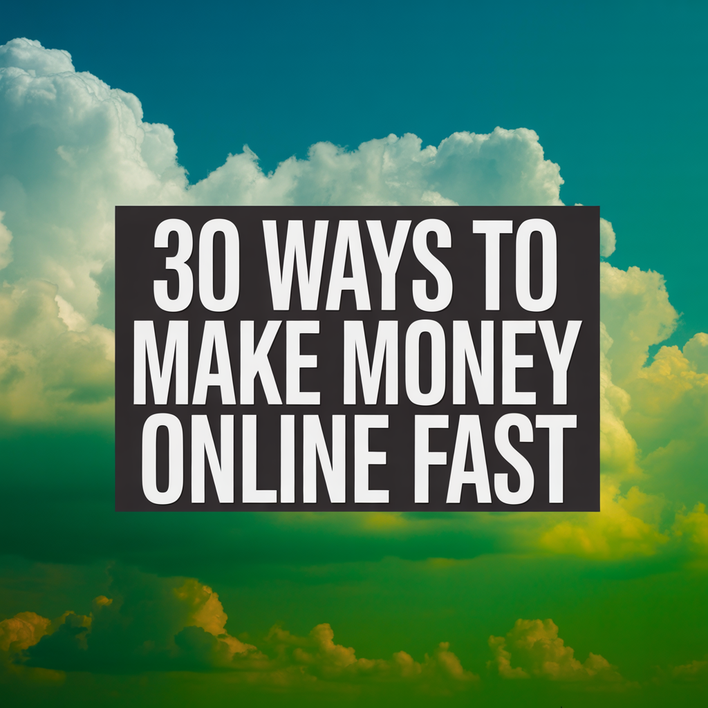 30 Ways to Make Money Online Fast