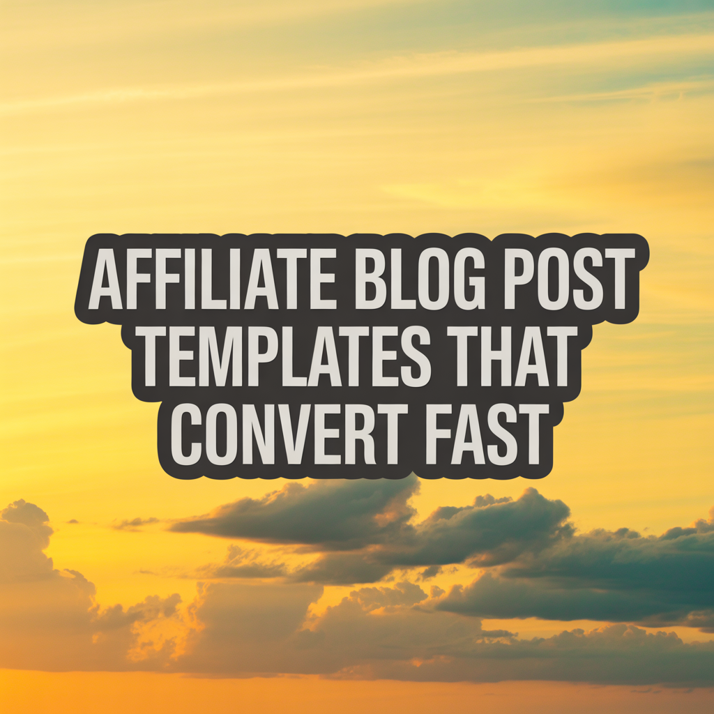 Affiliate Blog Post Templates That Convert Fast