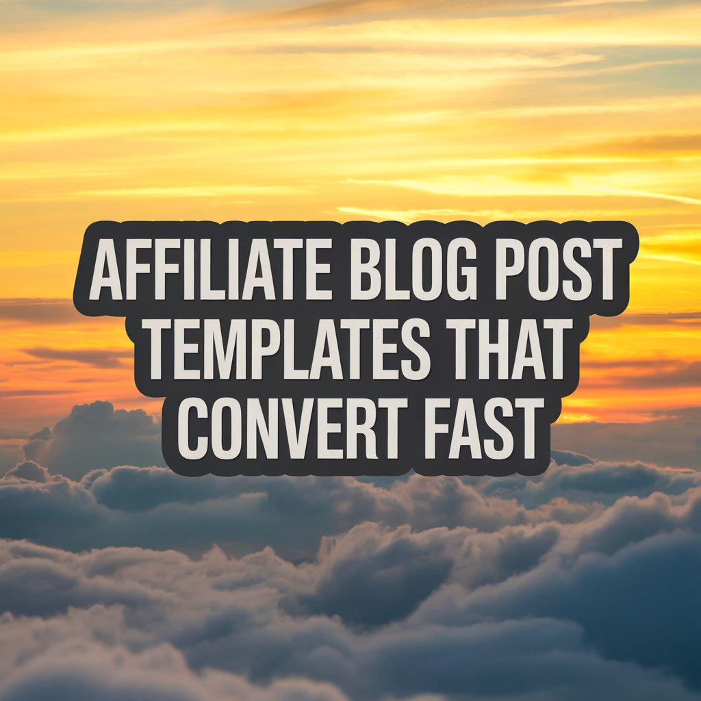 Affiliate Blog Post Templates That Convert Fast