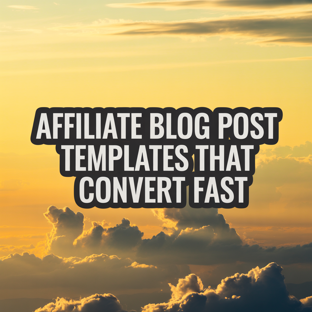 Affiliate Blog Post Templates That Convert Fast
