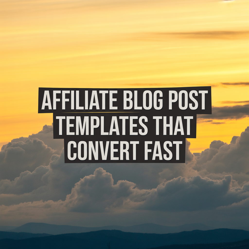 Affiliate Blog Post Templates That Convert Fast