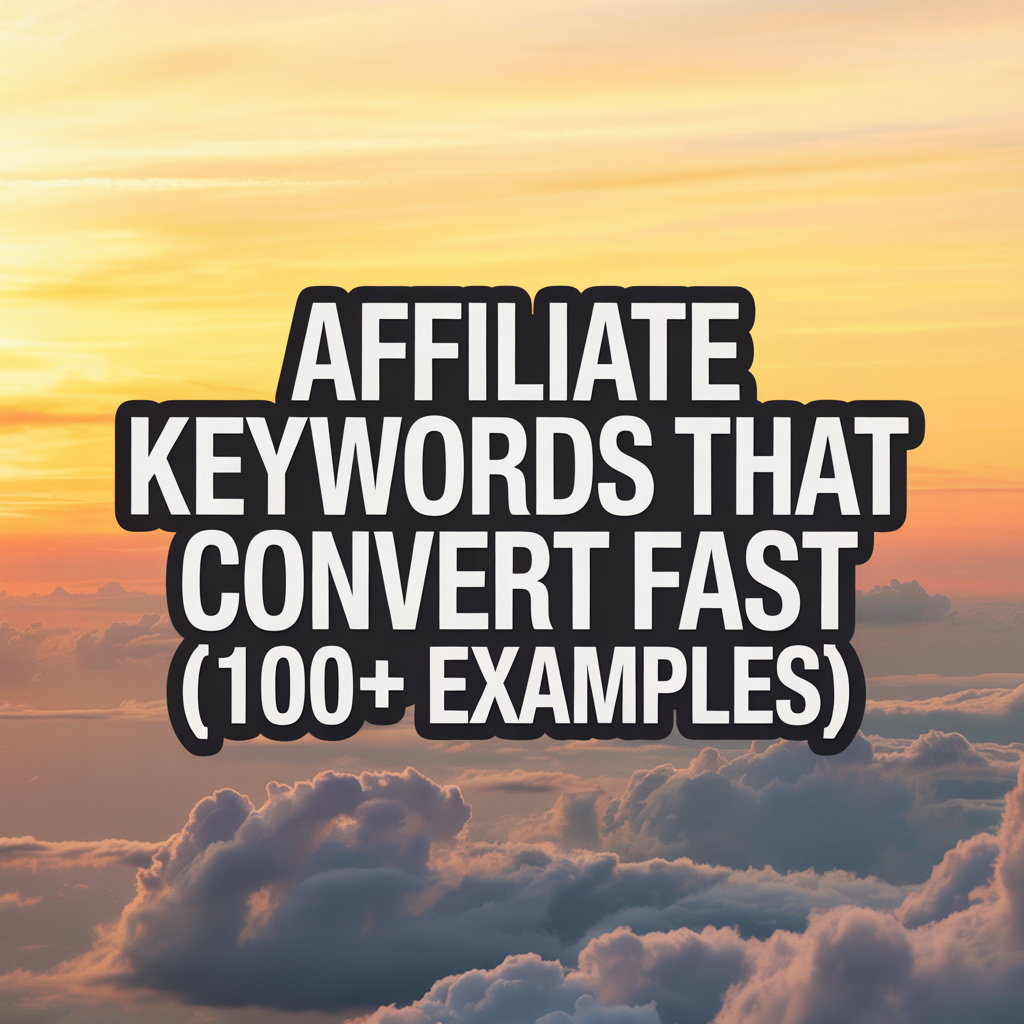Affiliate Keywords That Convert Fast (100+ Examples)