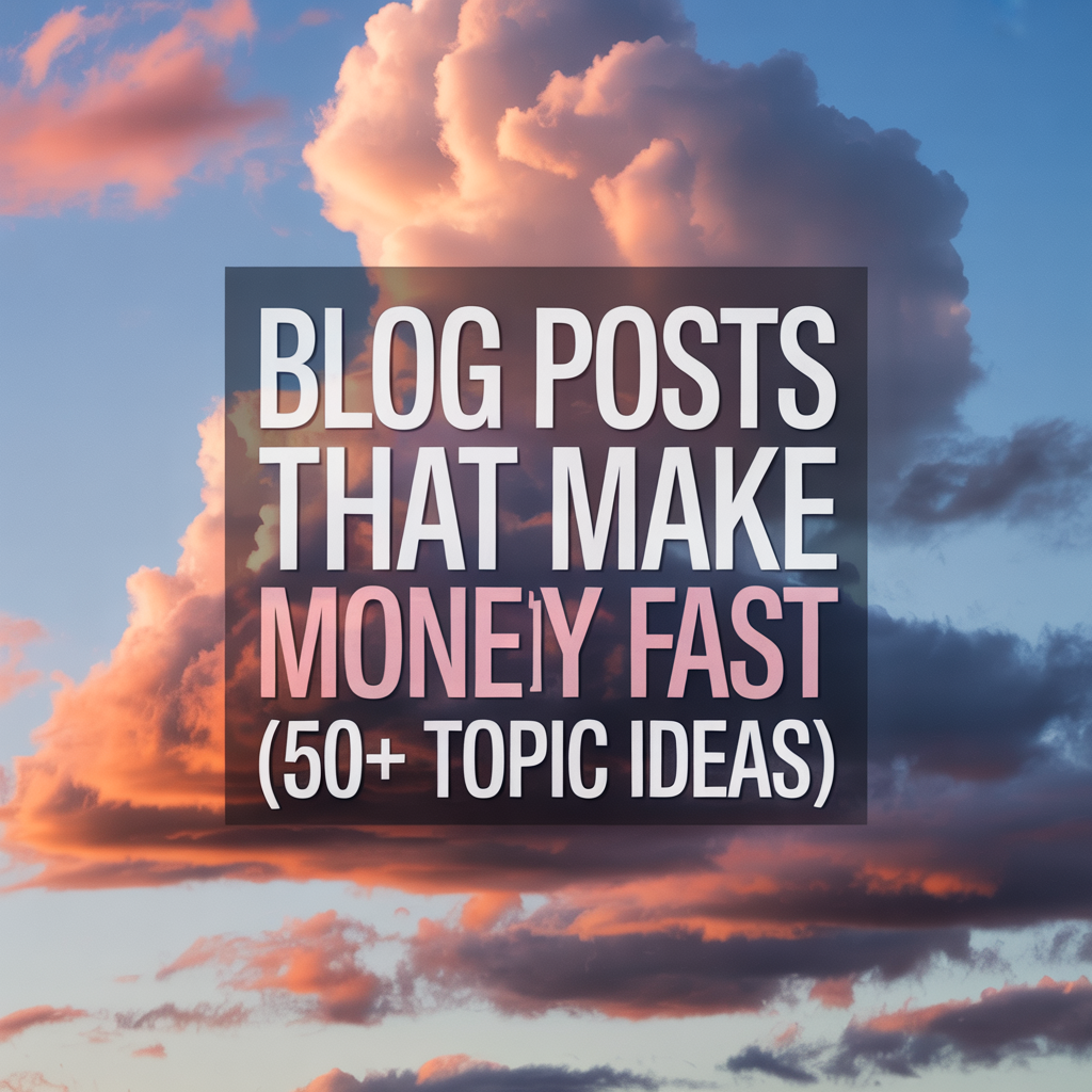 Blog Posts That Make Money Fast (50+ Topic Ideas)