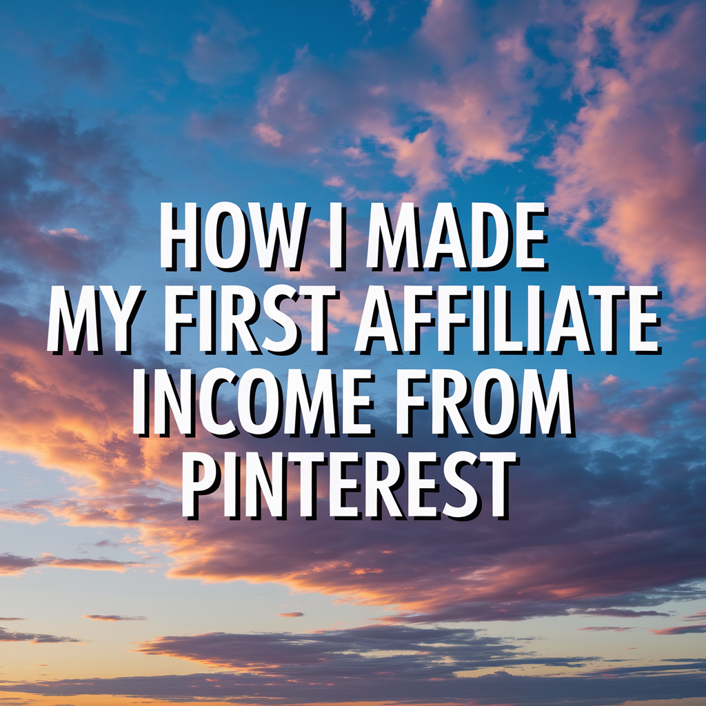 How I Made My First Affiliate Income from Pinterest