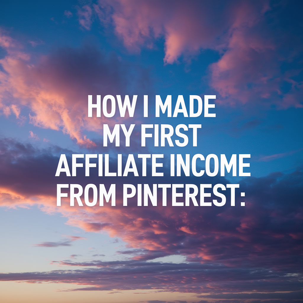 How I Made My First Affiliate Income from Pinterest