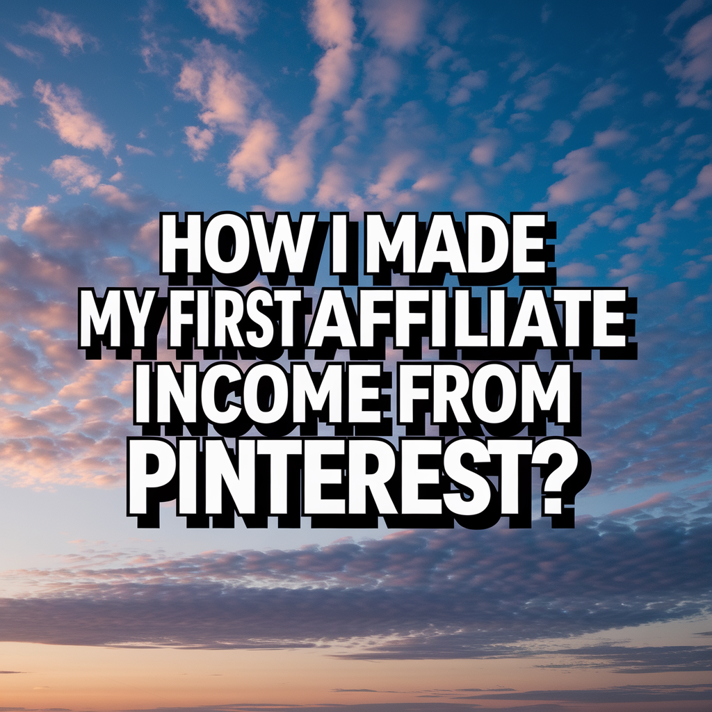 How I Made My First Affiliate Income from Pinterest