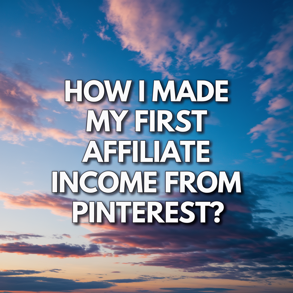 How I Made My First Affiliate Income from Pinterest