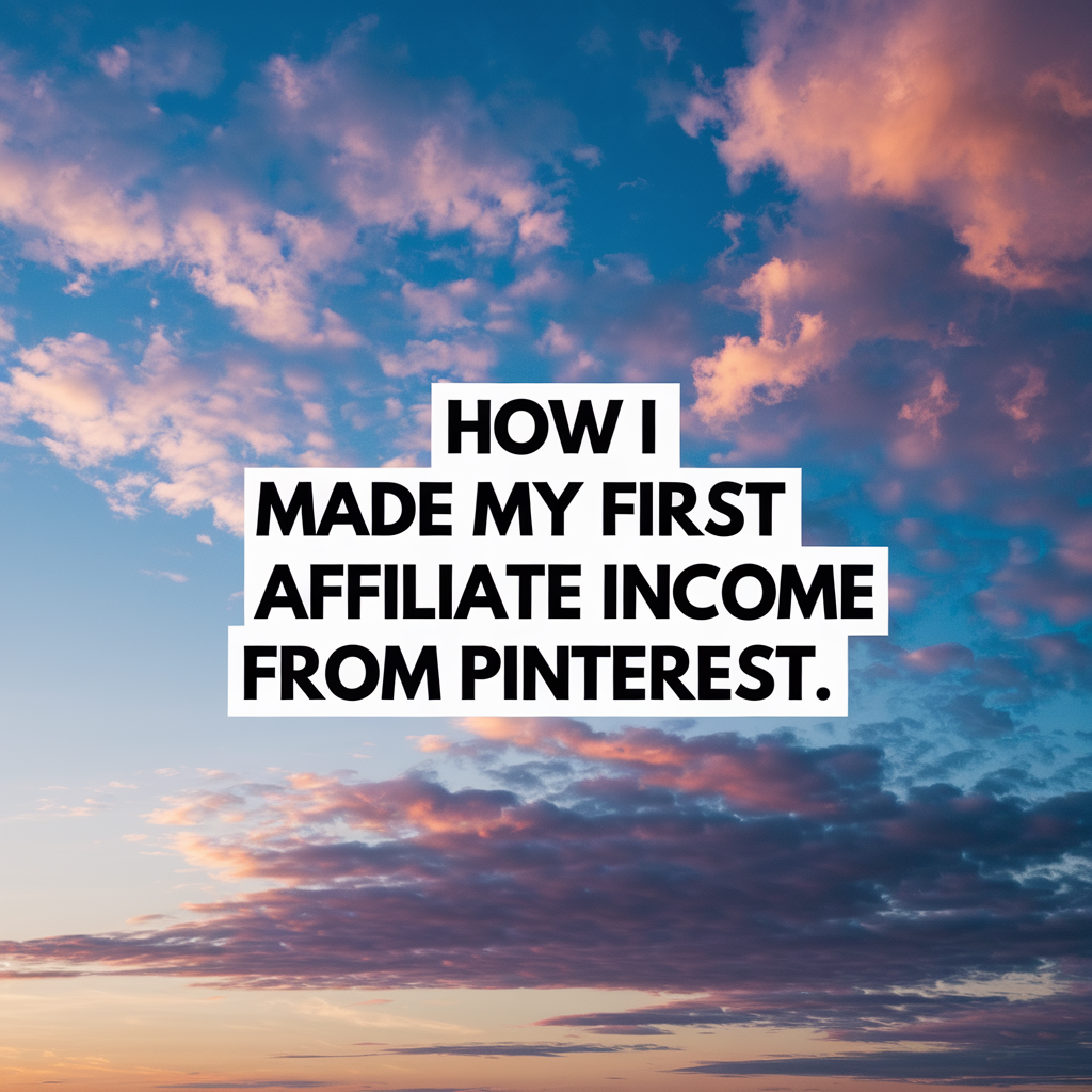 How I Made My First Affiliate Income from Pinterest