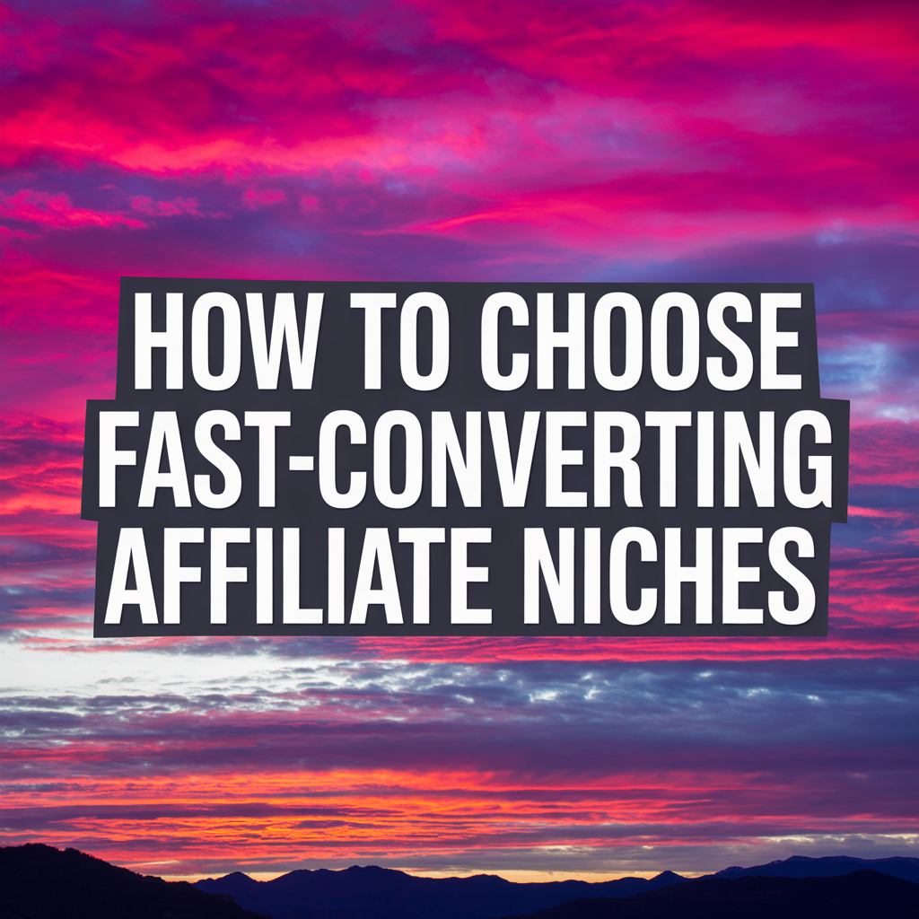 How to Choose Fast-Converting Affiliate Niches