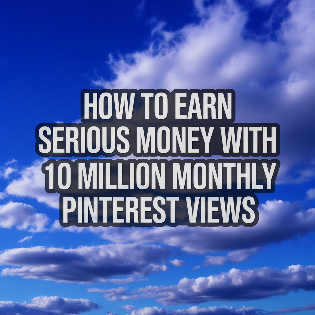 How to Earn Serious Money With 10 Million Monthly Pinterest Views