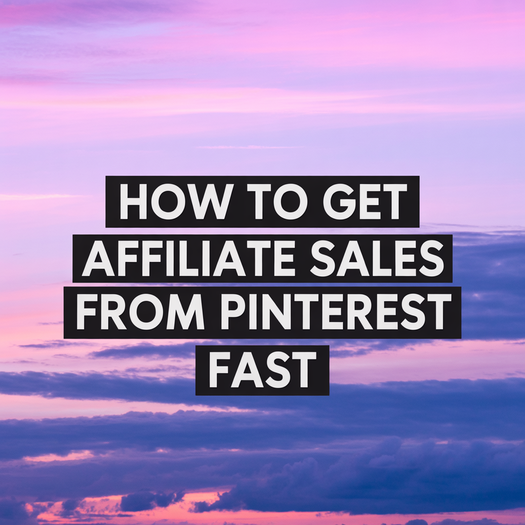 How to Get Affiliate Sales from Pinterest Fast