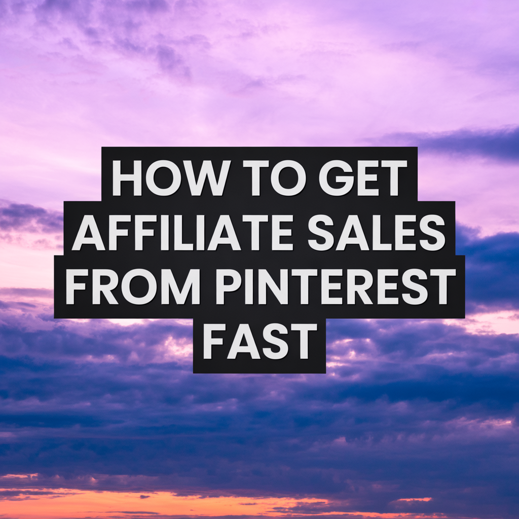 How to Get Affiliate Sales from Pinterest Fast