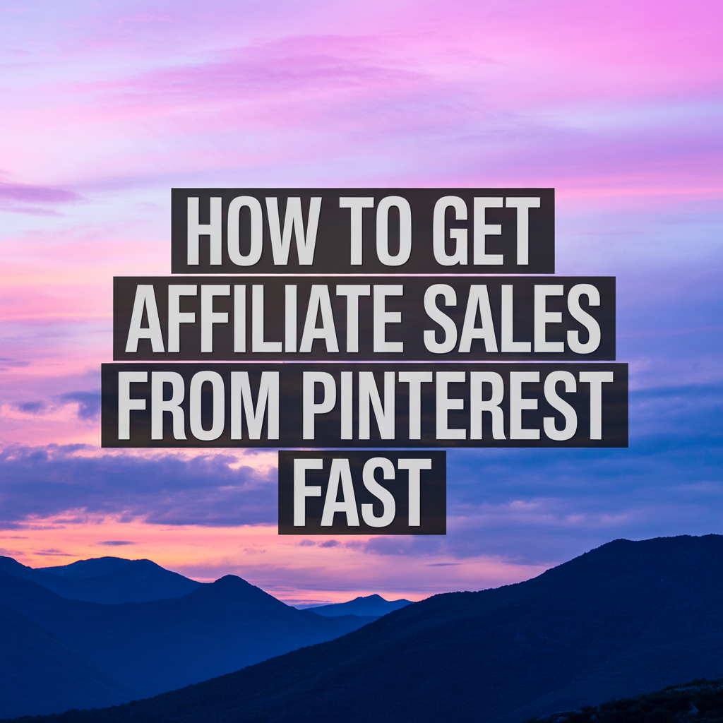 How to Get Affiliate Sales from Pinterest Fast