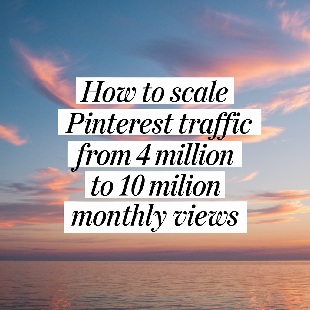 How to Scale Pinterest Traffic From 4 Million to 10 Million Monthly Views