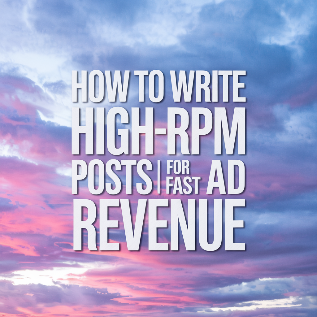 How to Write High-RPM Posts for Fast Ad Revenue