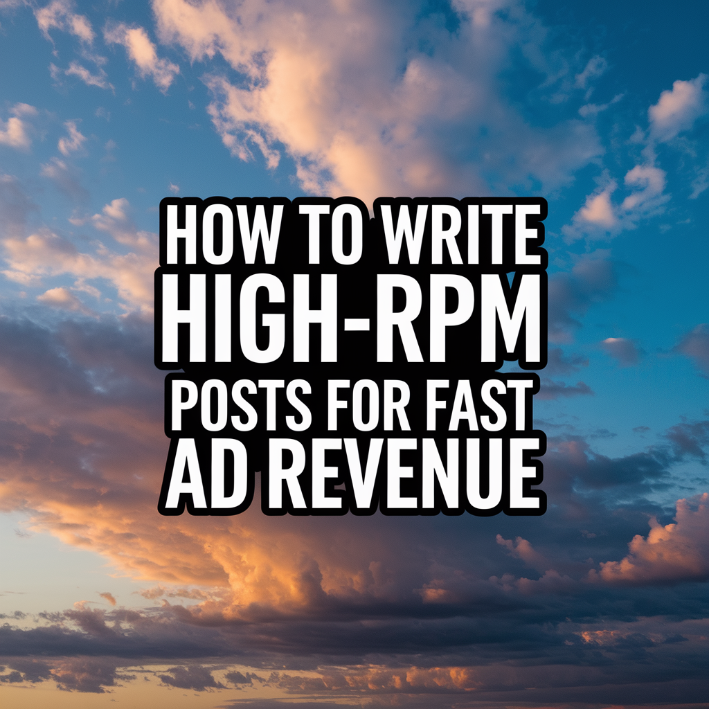 How to Write High-RPM Posts for Fast Ad Revenue
