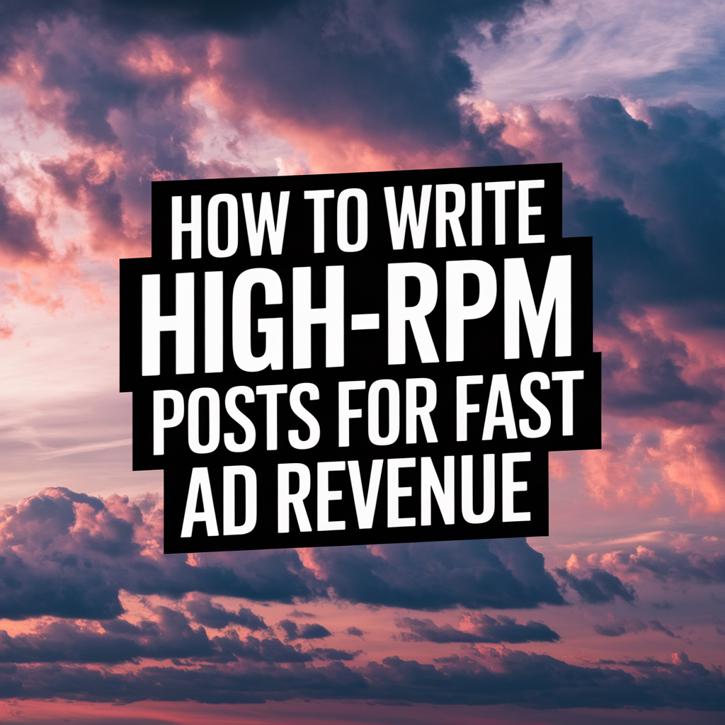 How to Write High-RPM Posts for Fast Ad Revenue