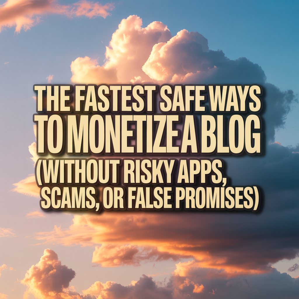 The Fastest Safe Ways to Monetize a Blog (Without Risky Apps, Scams, or False Promises)