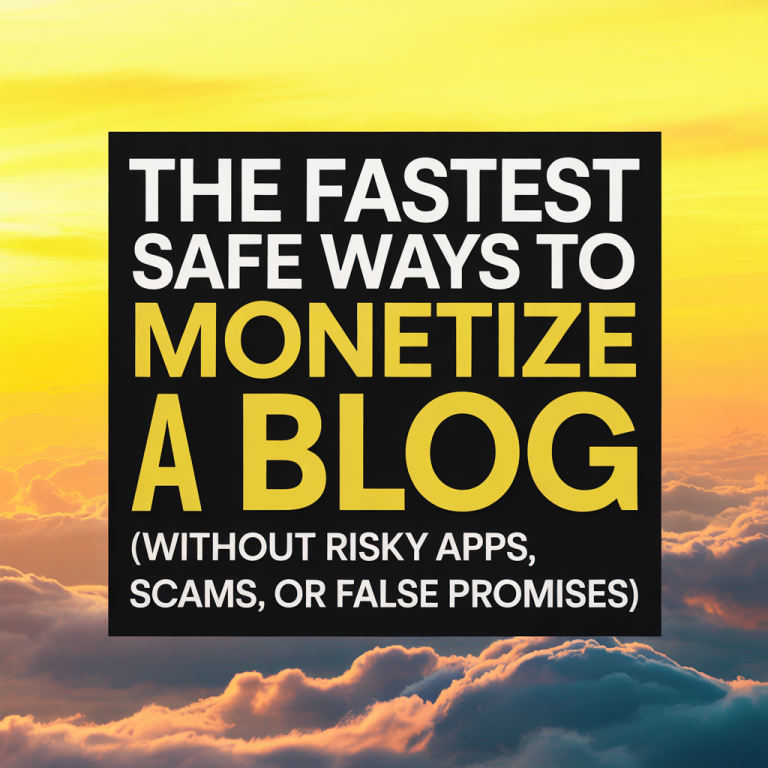 The Fastest Safe Ways to Monetize a Blog (Without Risky Apps, Scams, or False Promises)
