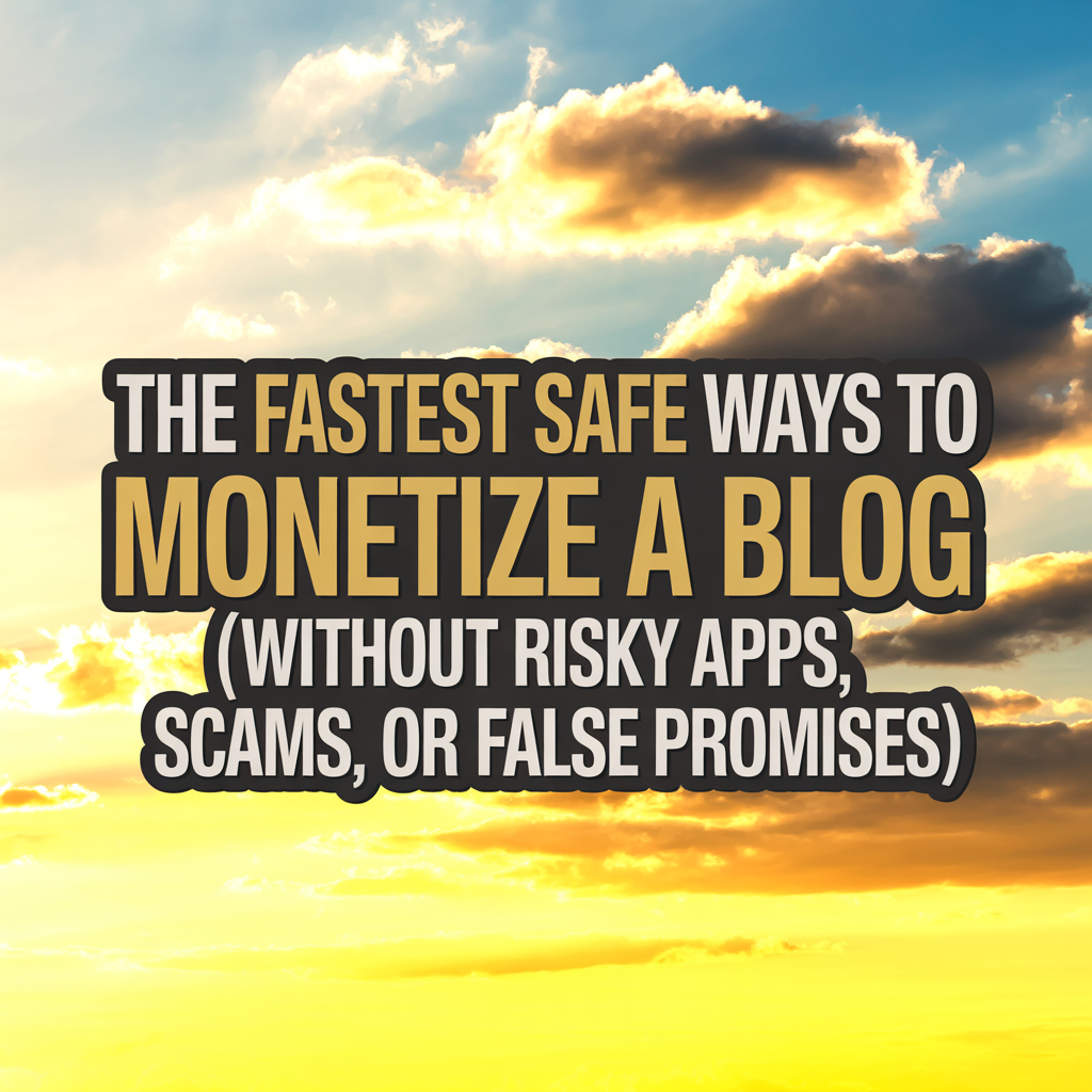 The Fastest Safe Ways to Monetize a Blog (Without Risky Apps, Scams, or False Promises)