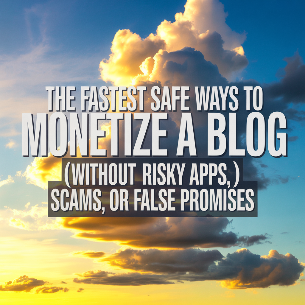The Fastest Safe Ways to Monetize a Blog (Without Risky Apps, Scams, or False Promises)