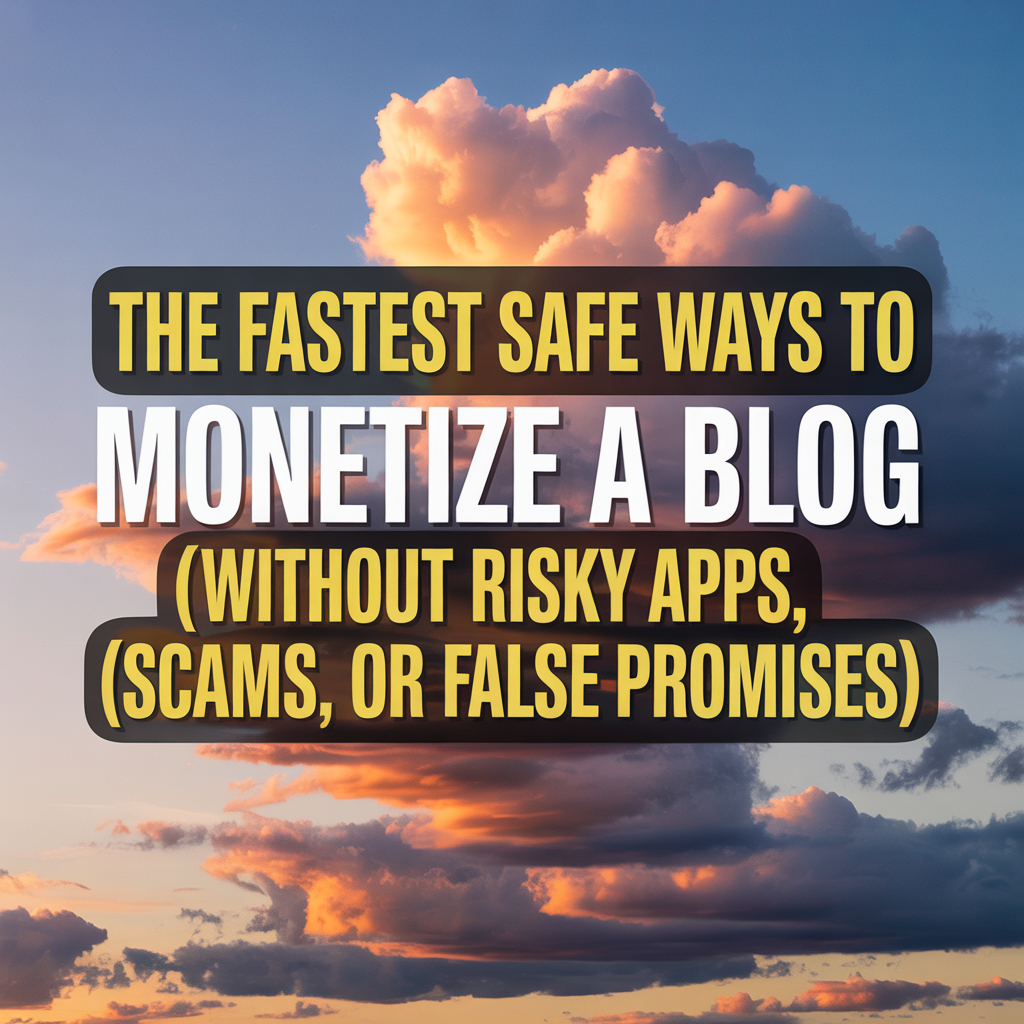 The Fastest Safe Ways to Monetize a Blog (Without Risky Apps, Scams, or False Promises)