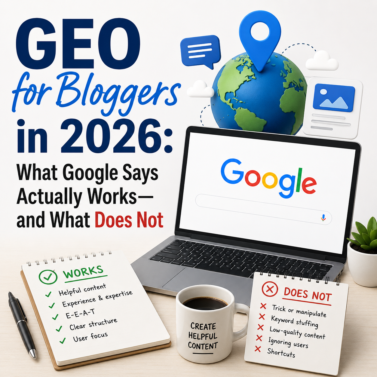 GEO for Bloggers in 2026 What Google Says Actually Works—and What Does Not